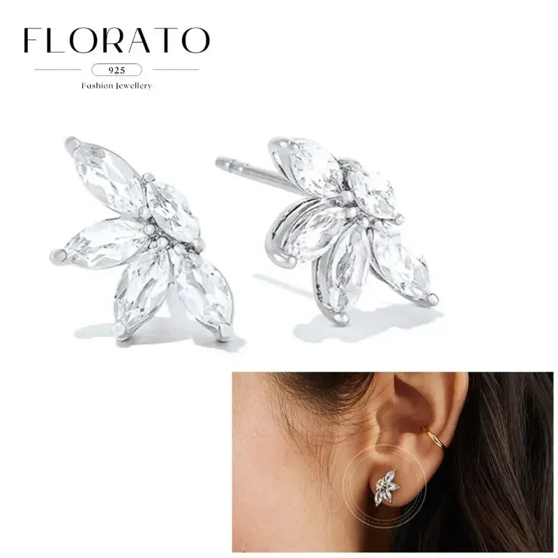 Sterling Silver Butterfly Pendant Hoop Earrings