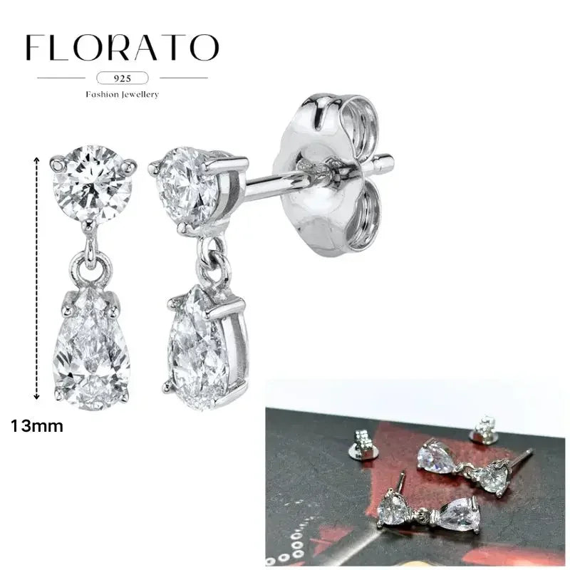Sterling Silver Butterfly Pendant Hoop Earrings