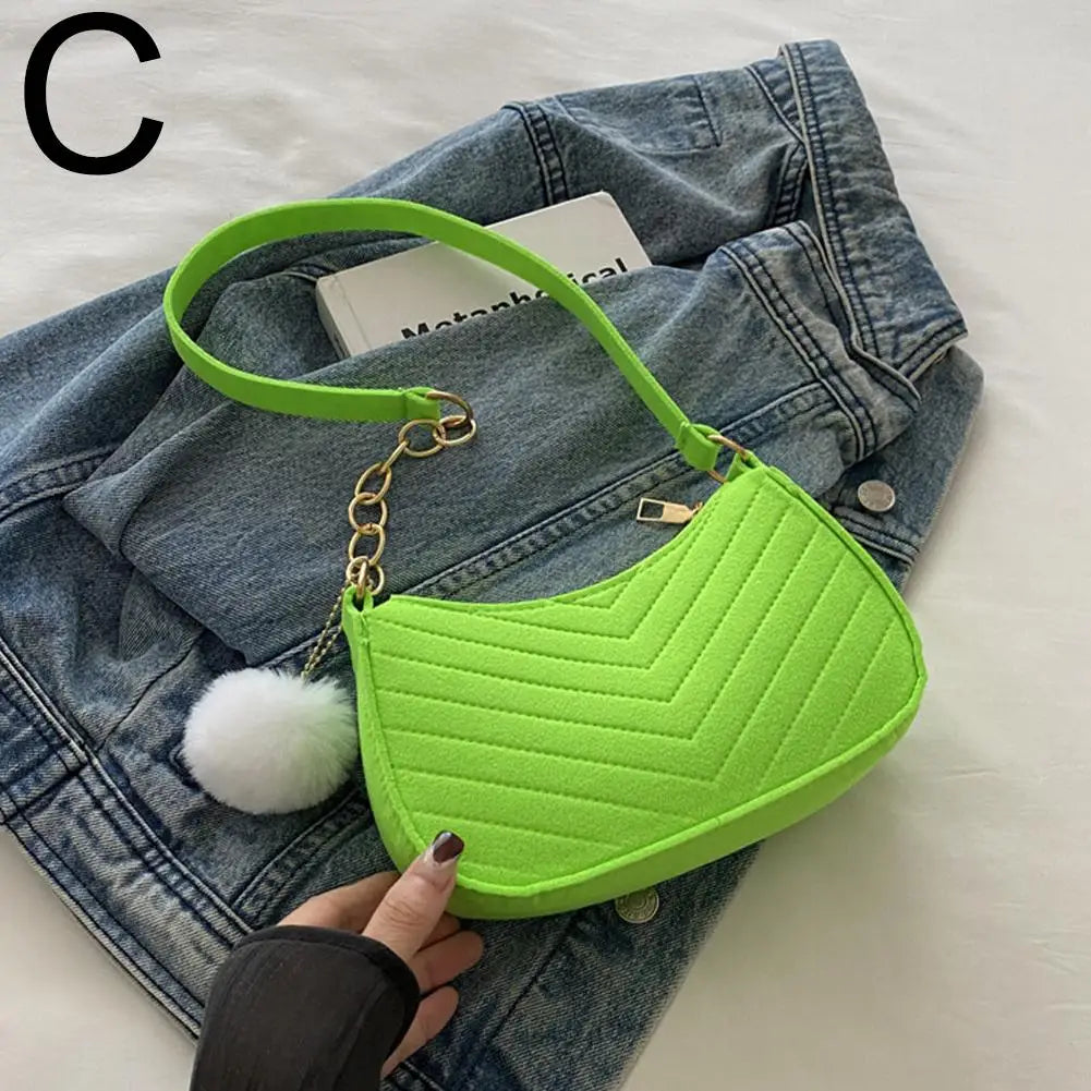 Women's Mini Felt Saddle Bag
