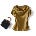 Satin Short-Sleeve Blouse (ZANZEA)
