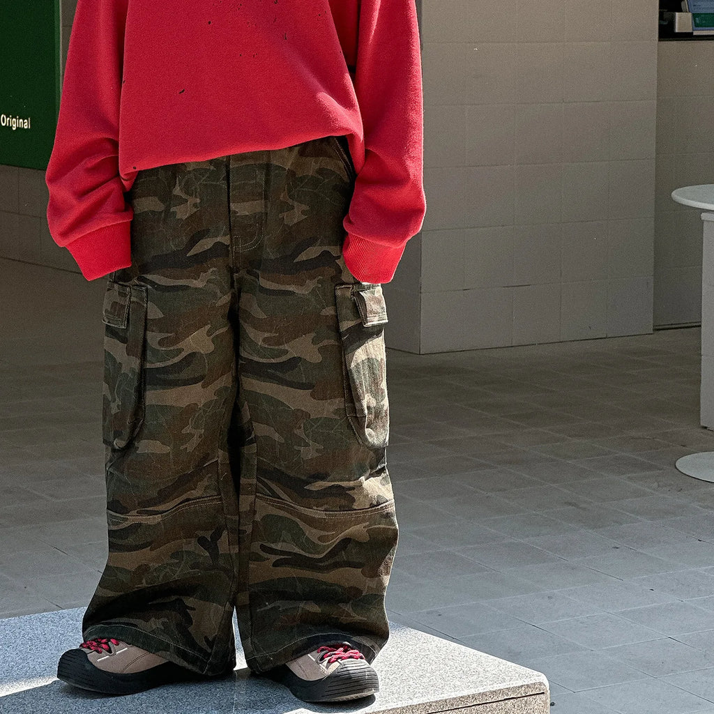 Kids Camo Cargo Pants