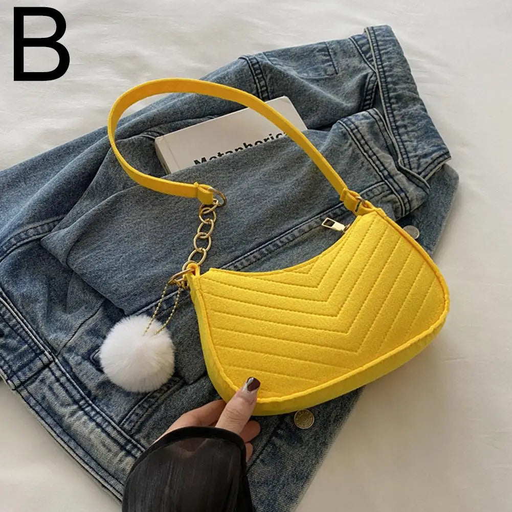 Women's Mini Felt Saddle Bag