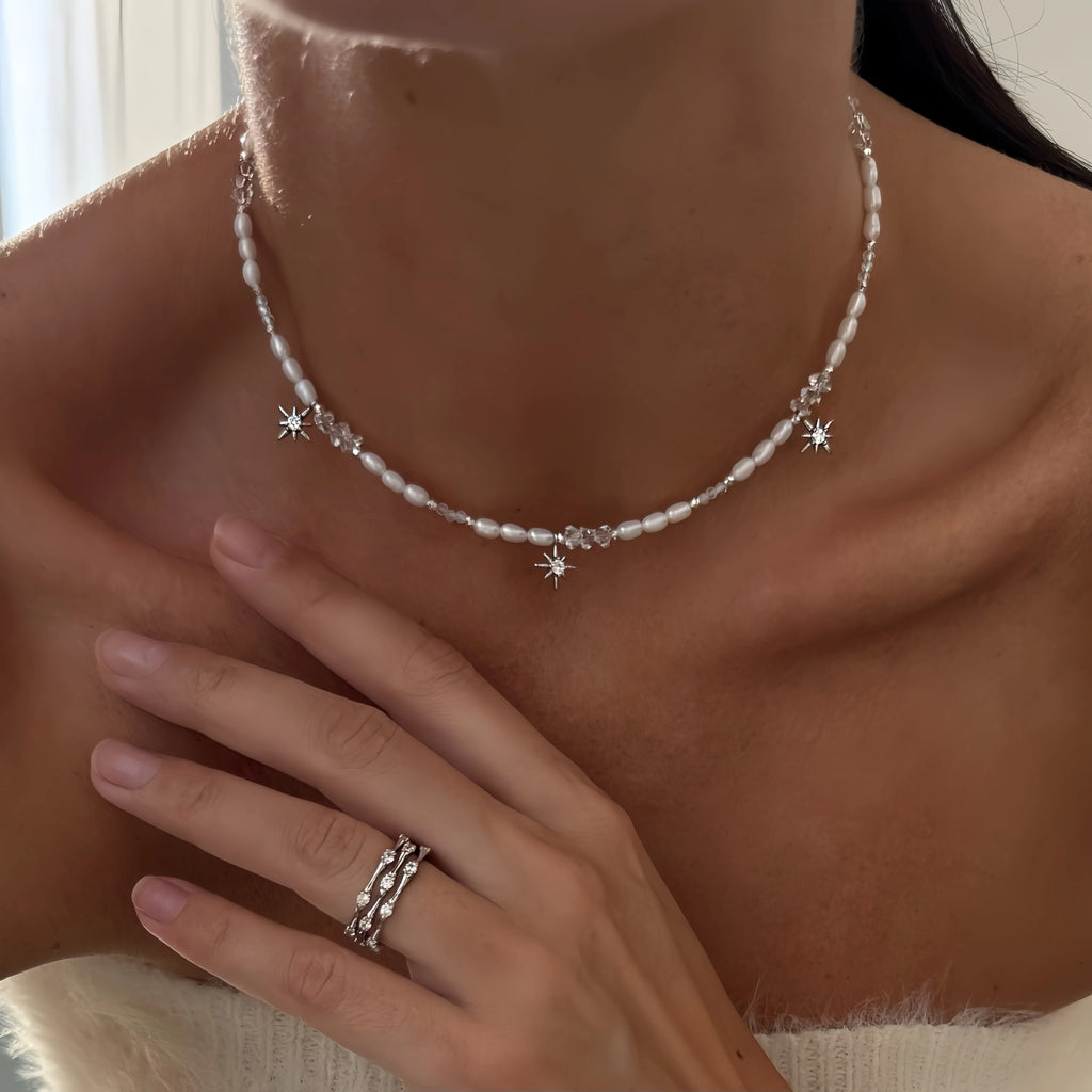 Women's Minimalist Pearl Tassel Necklace