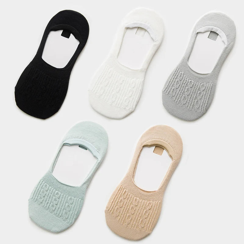 Women's Cotton Slipper Socks, 5-Pack