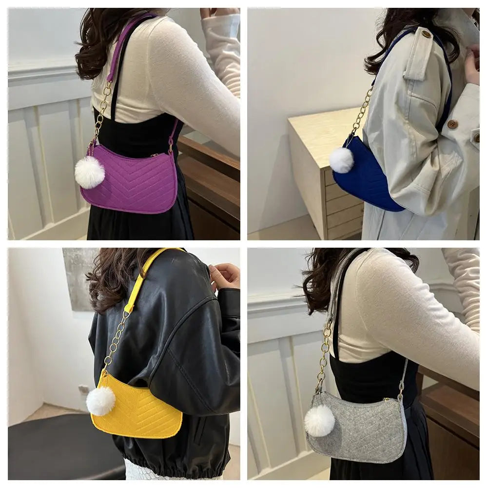Women's Mini Felt Saddle Bag