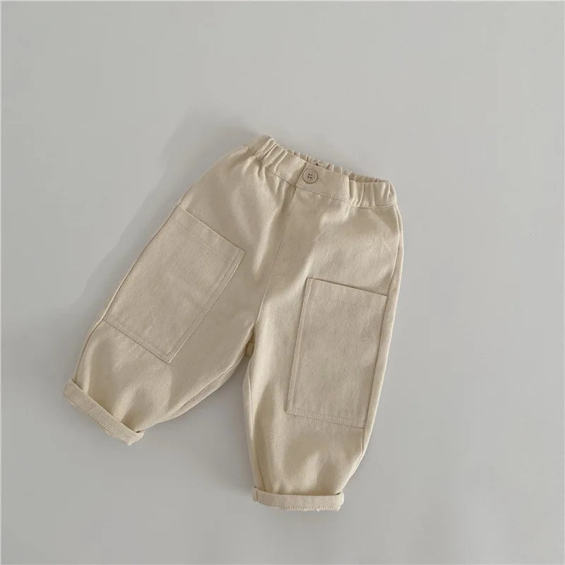 Kids Solid Cargo Pants