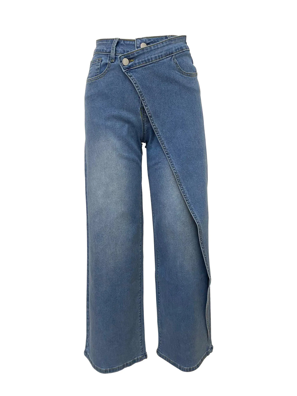 Women's High-Waist Wide-Leg Wrap Jeans