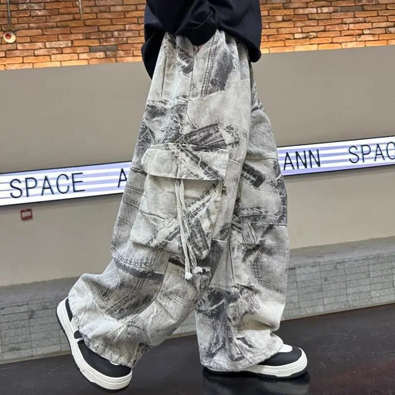 Boys Wide-Leg Cargo Pants