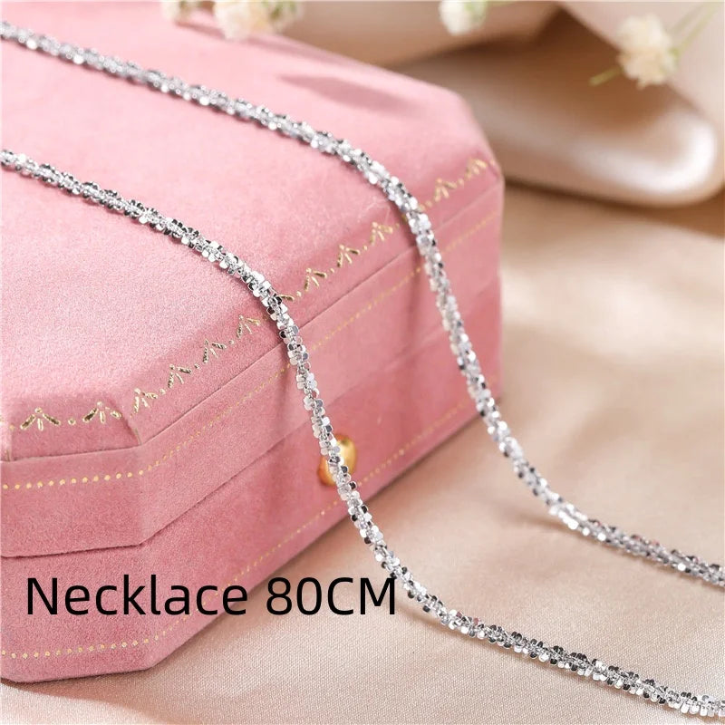 Sterling Silver Sparkling Collarbone Necklace