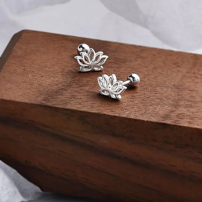 Sterling Silver Hollow Butterfly Stud Earrings
