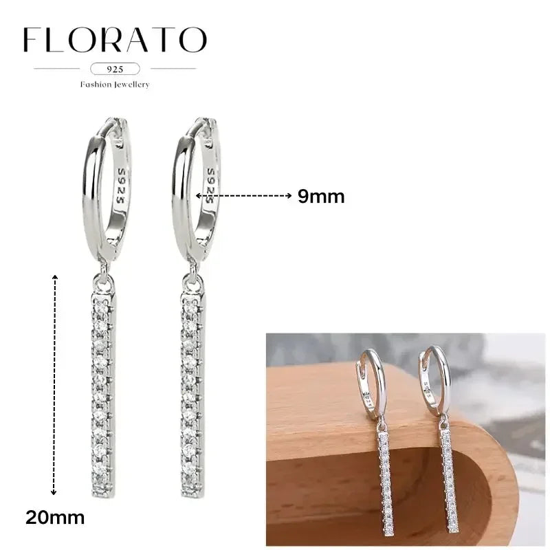 Sterling Silver Butterfly Pendant Hoop Earrings
