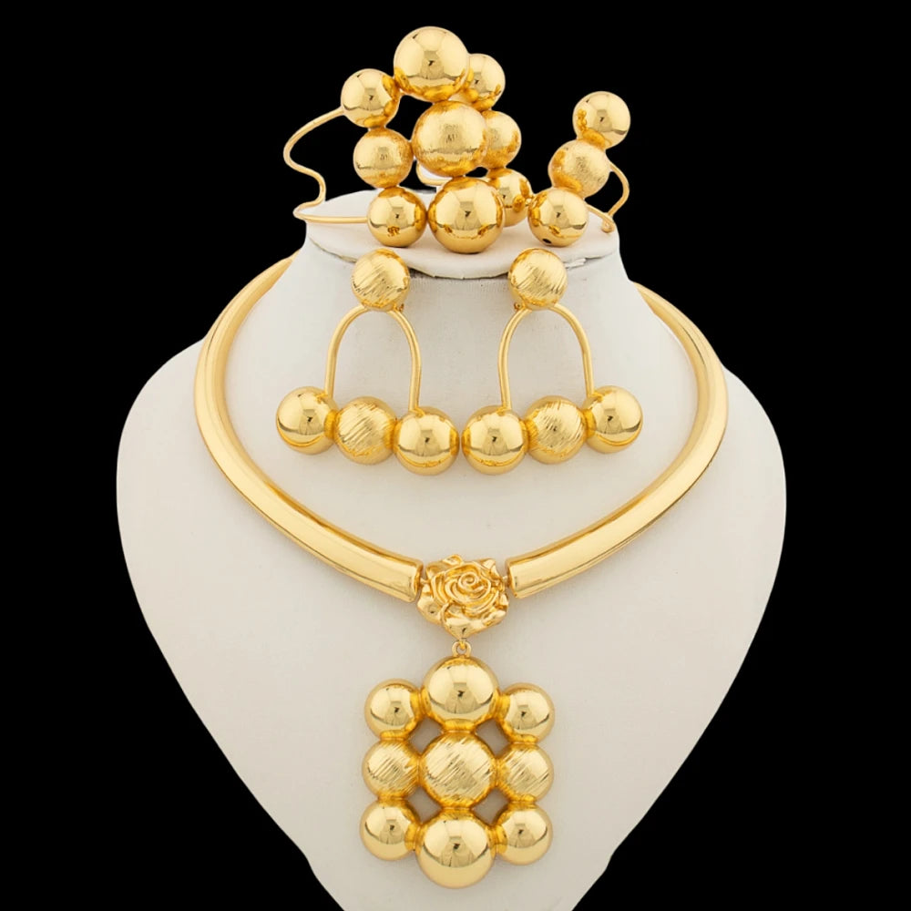 Women's Luxury Crystal Pendant Necklace & Earring Gift Set