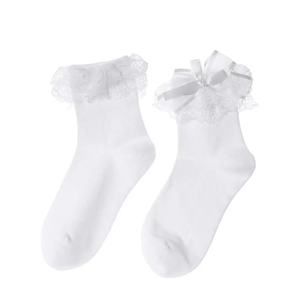 Women's Lace Ruffle Ankle Socks, 2-Pack