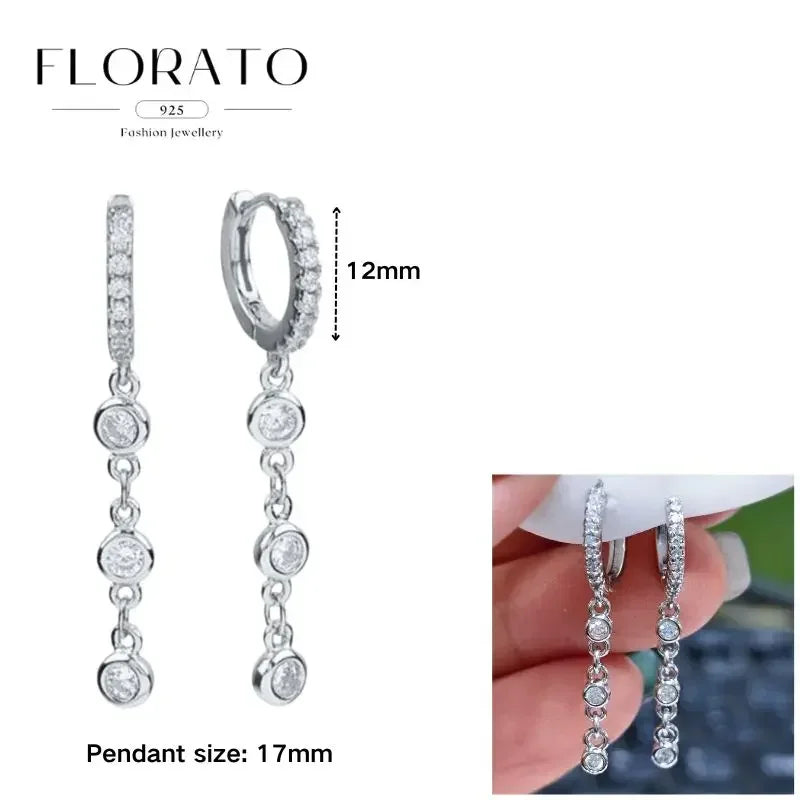 Sterling Silver Butterfly Pendant Hoop Earrings