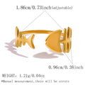Women's Dainty Fish Bone Open Ring – Minimalist Stackable Style
