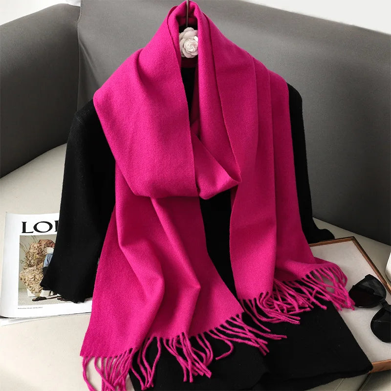 Women's Soft Pashmina Scarf with Tassels