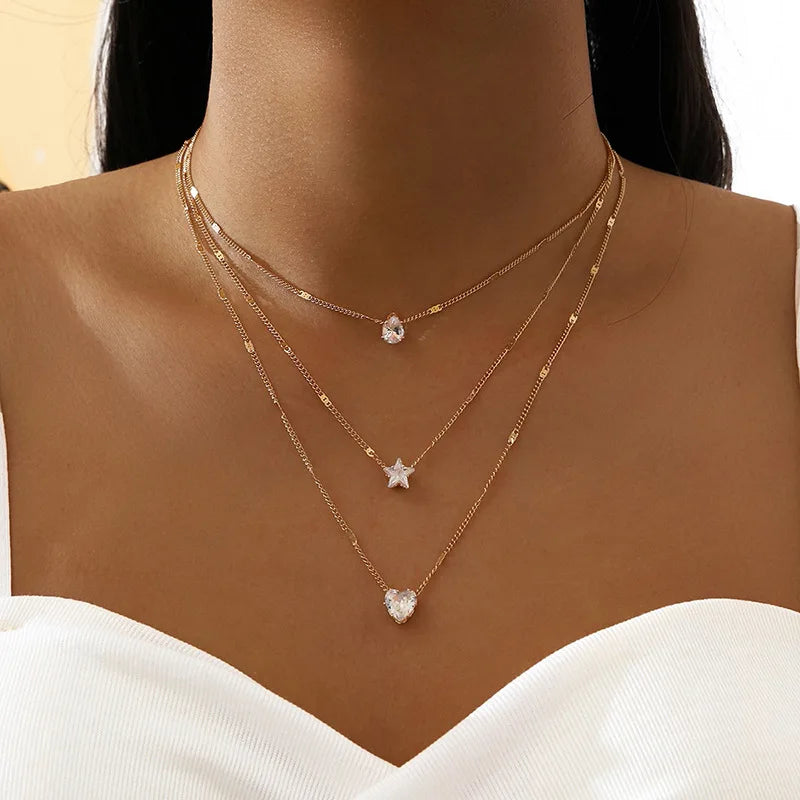 Women's Multilayer Zircon Choker Necklace