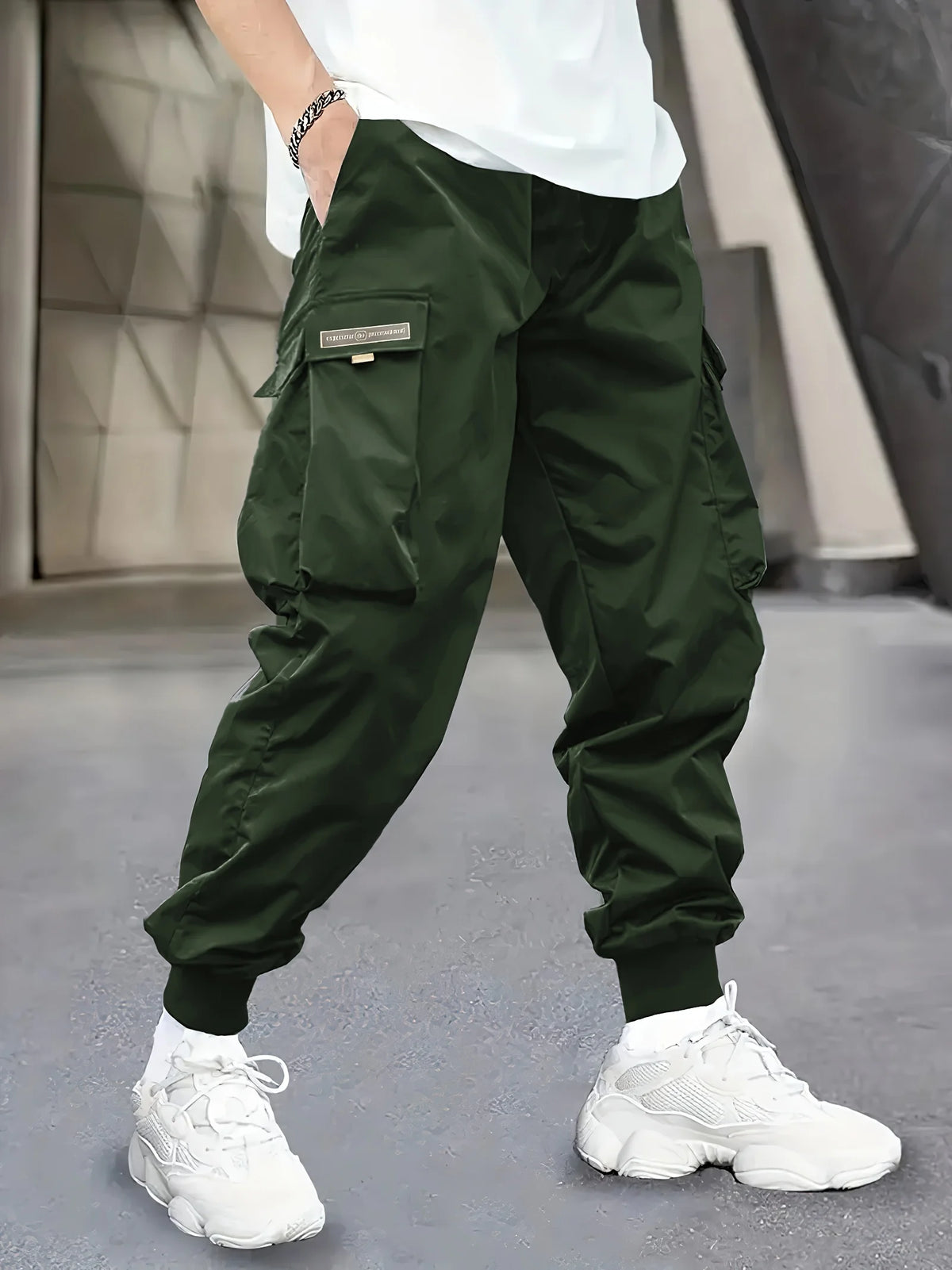 Men's Casual Cargo Pants with Large Pockets