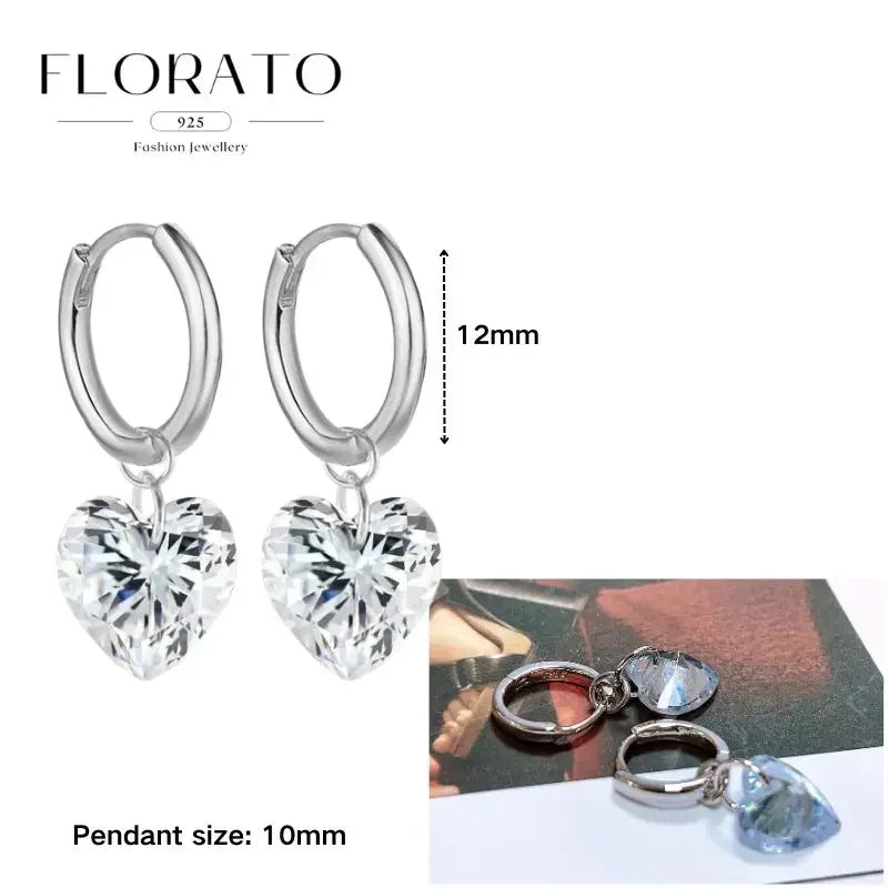 Sterling Silver Butterfly Pendant Hoop Earrings