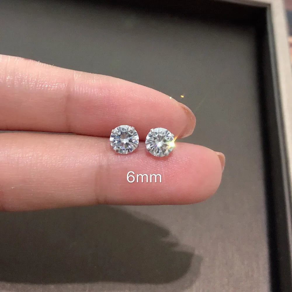 Sterling Silver Tiny Crystal Stud Earrings