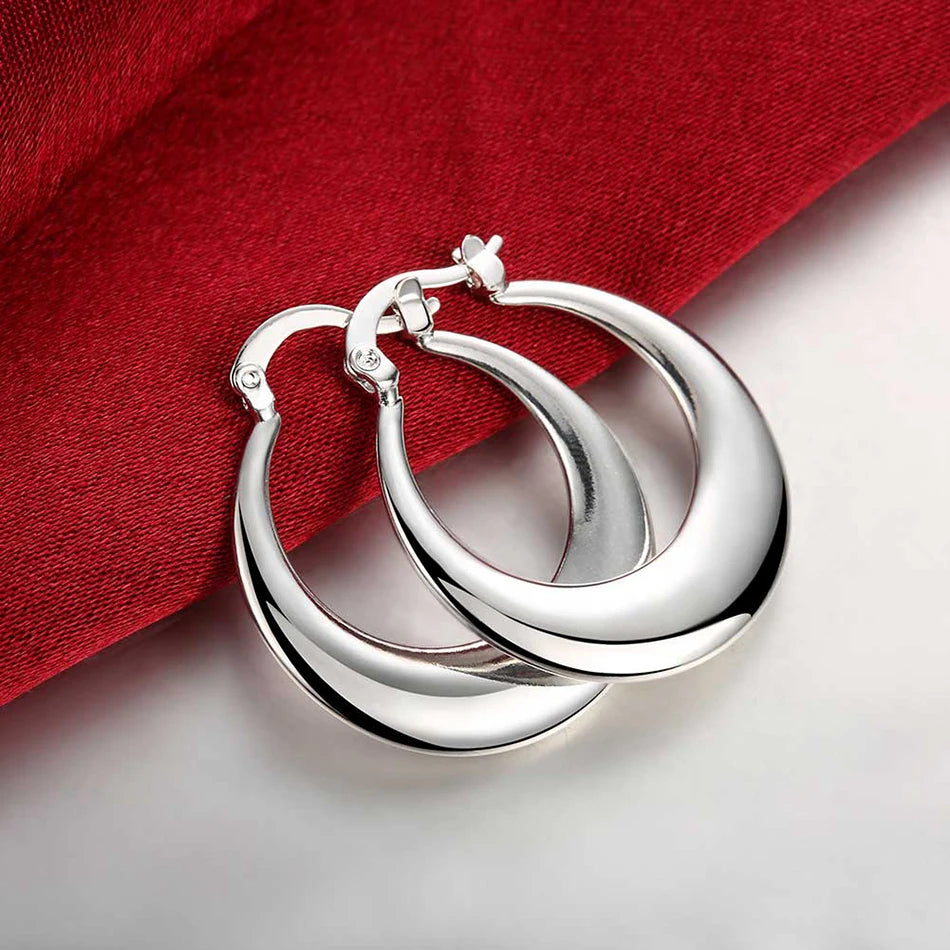 Women's 30mm Sterling Silver Hoop Earrings