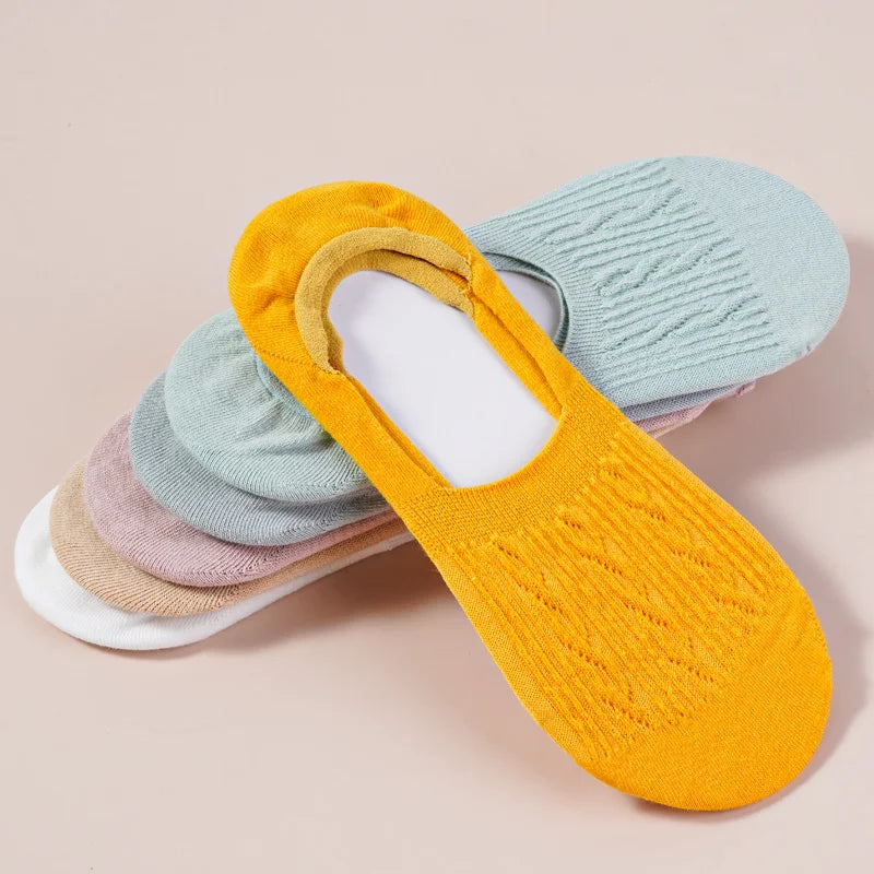 Women's Cotton Slipper Socks, 5-Pack