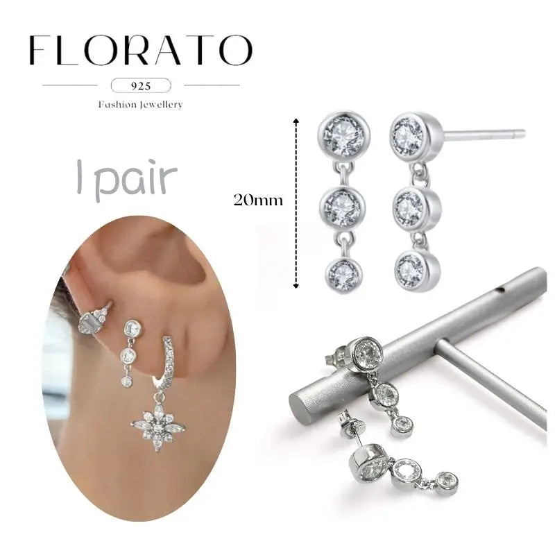 Sterling Silver Butterfly Pendant Hoop Earrings