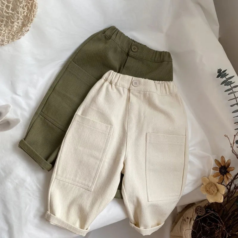 Kids Solid Cargo Pants