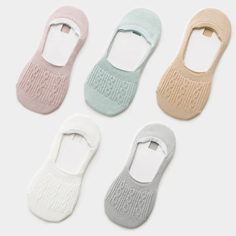 Women's Cotton Slipper Socks, 5-Pack