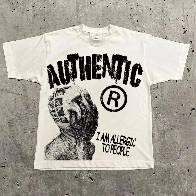 Unisex Vintage Photo Print Oversized Tee