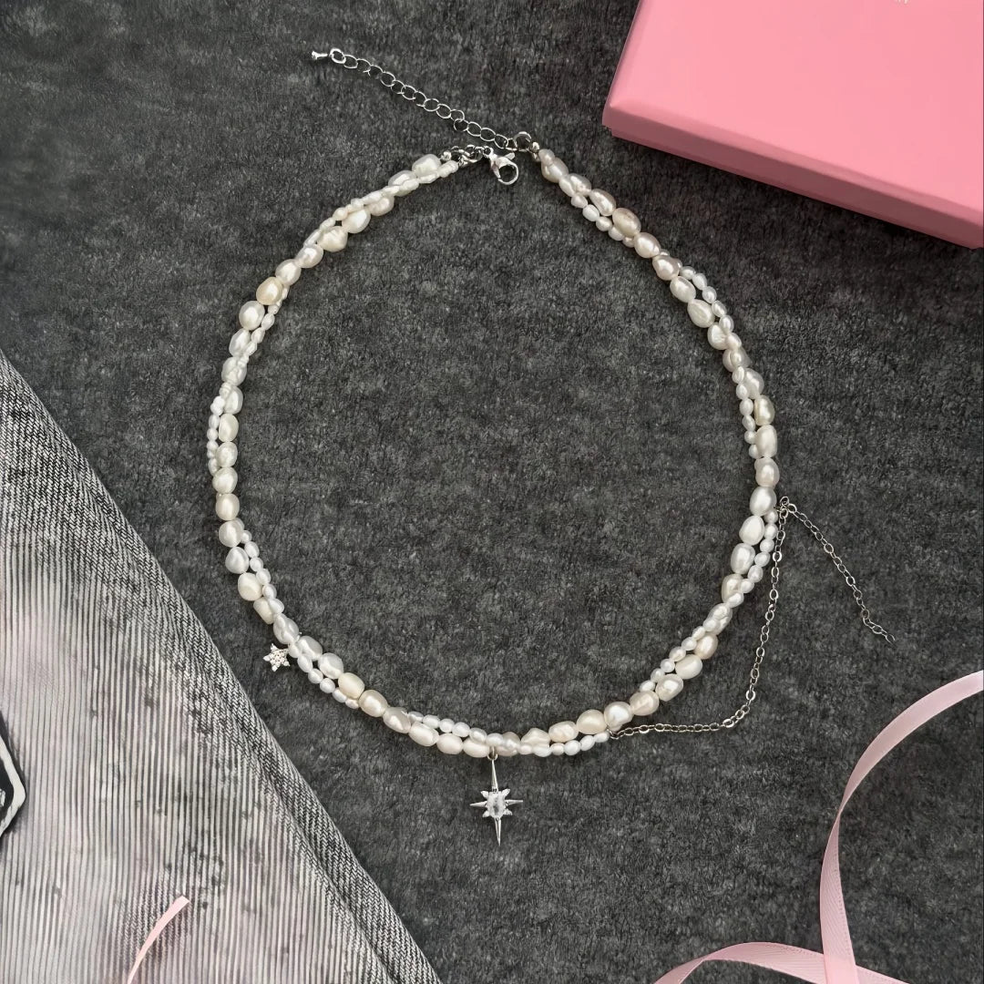 Women's Minimalist Pearl Tassel Necklace