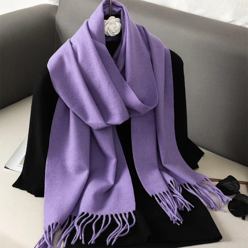 Women's Soft Pashmina Scarf with Tassels