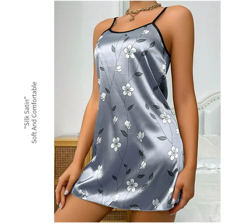 Young Women's Floral Satin Nightgown