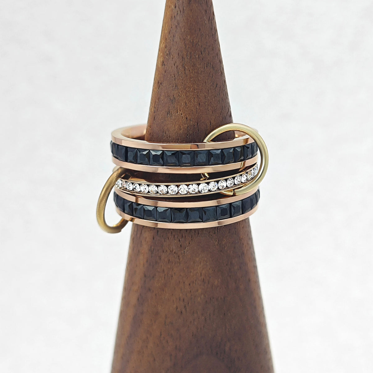 Women's Multi-Layer Full-Zirconia Stackable Ring