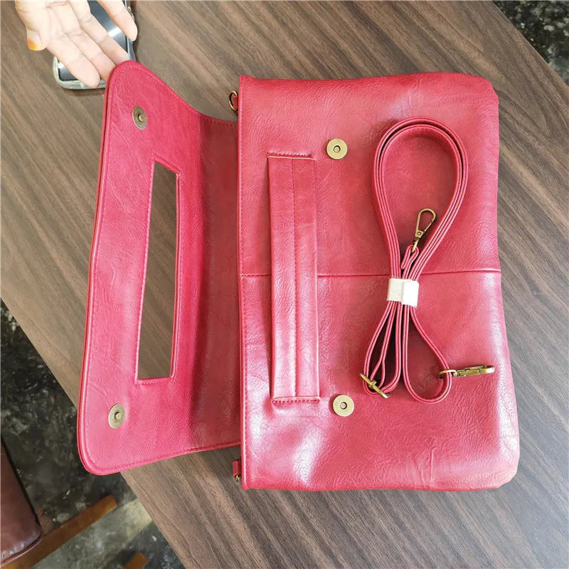 Women's PU Leather Laptop Messenger Bag