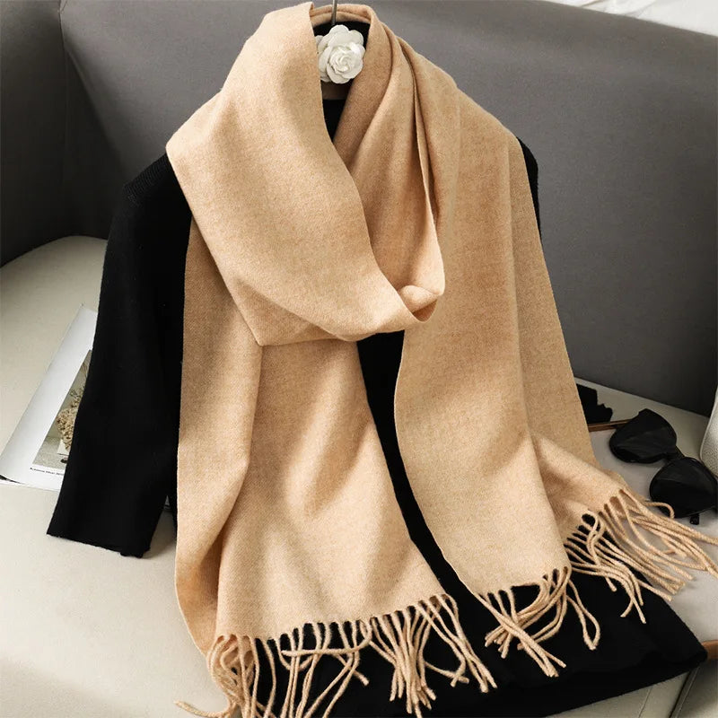 Women's Soft Pashmina Scarf with Tassels