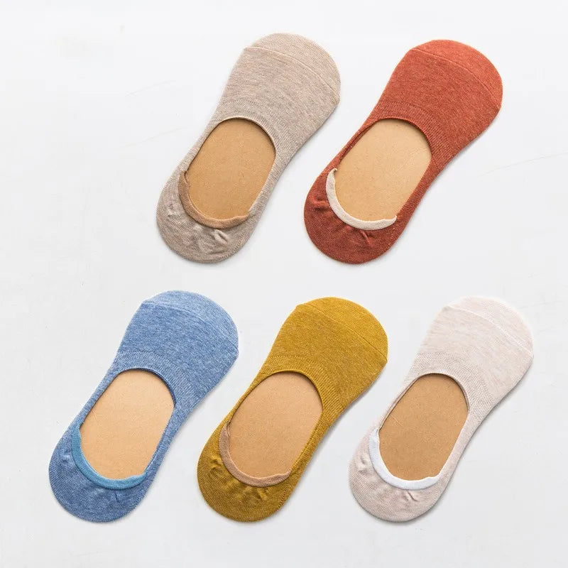 Women's Cotton Slipper Socks, 5-Pack
