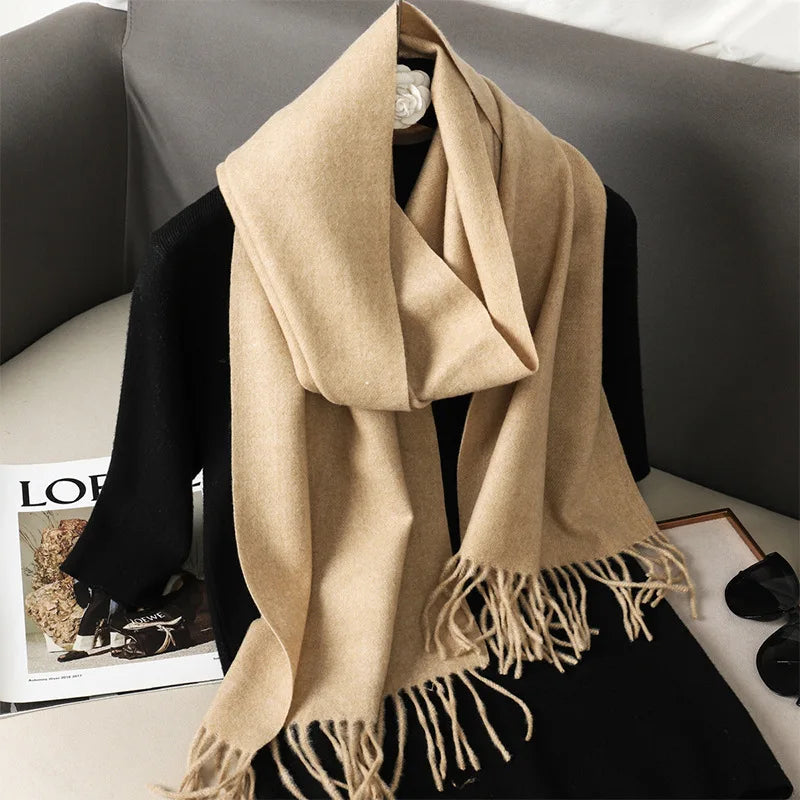 Women's Soft Pashmina Scarf with Tassels