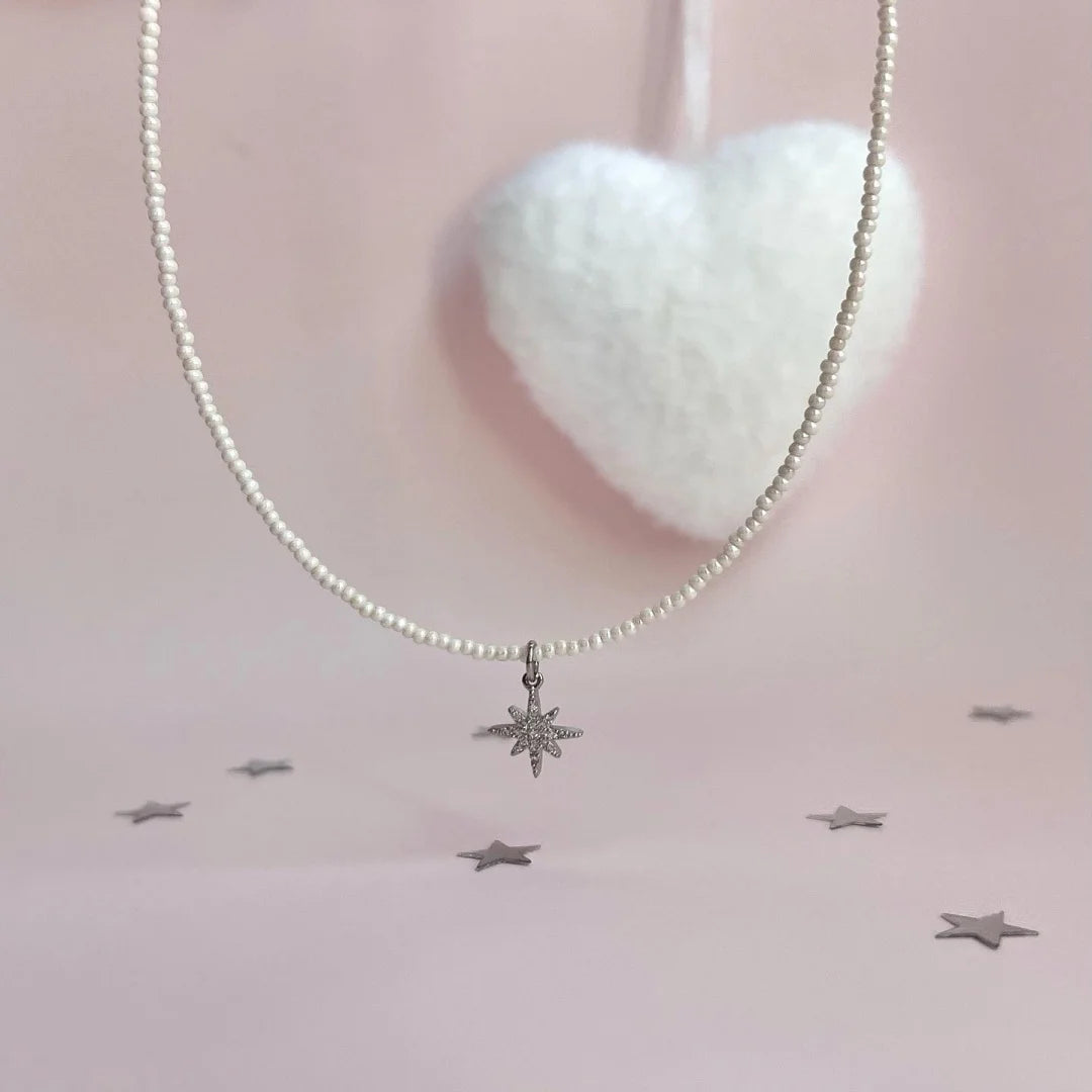 Women's Minimalist Pearl Tassel Necklace