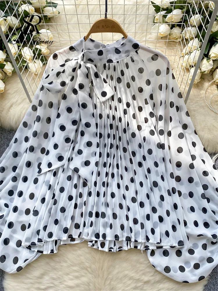 Leopard Print Bow-Neck Blouse (SINGREINY)