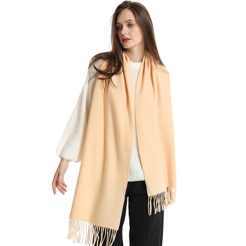 Women's Soft Pashmina Scarf with Tassels
