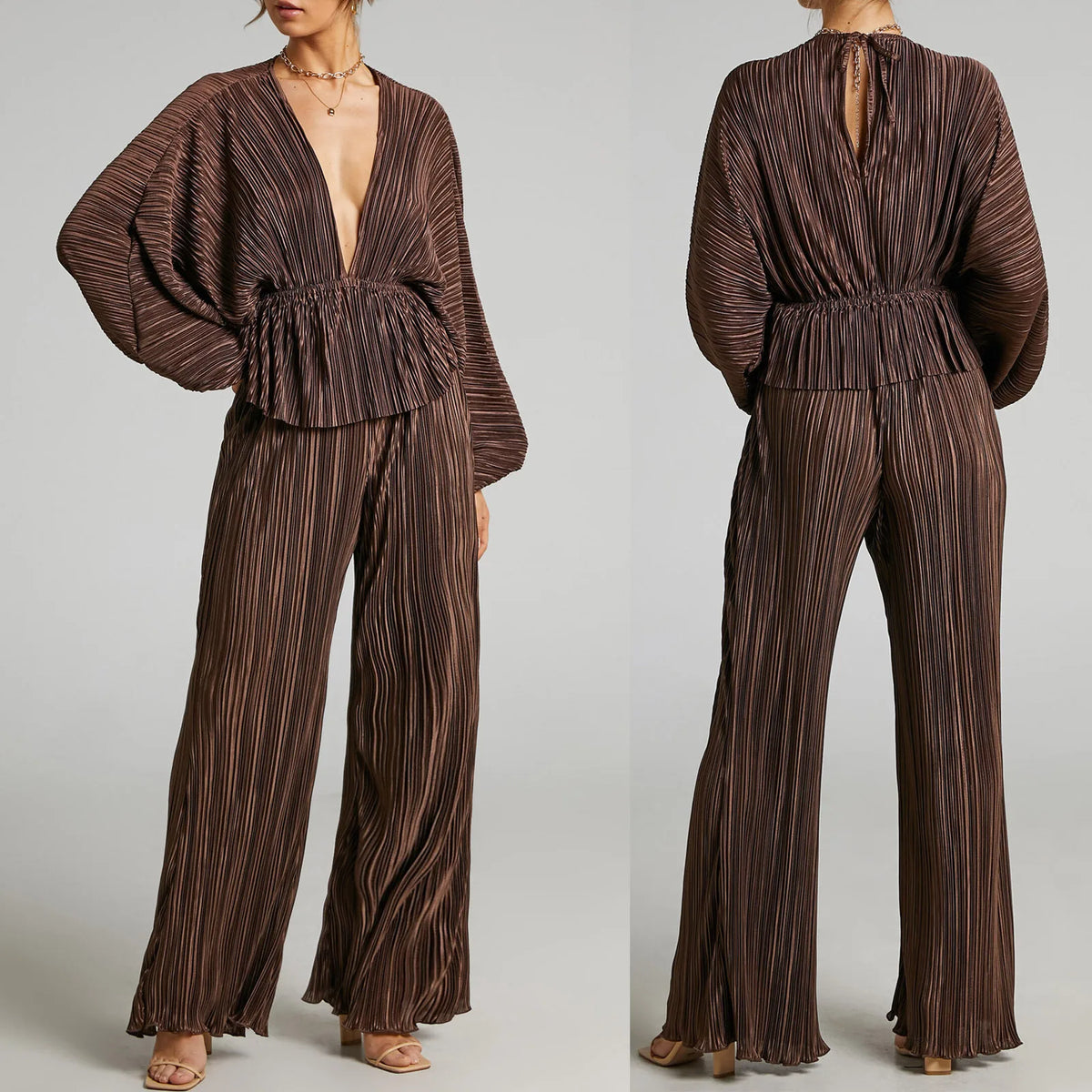 Women's Deep V Two-Piece Set