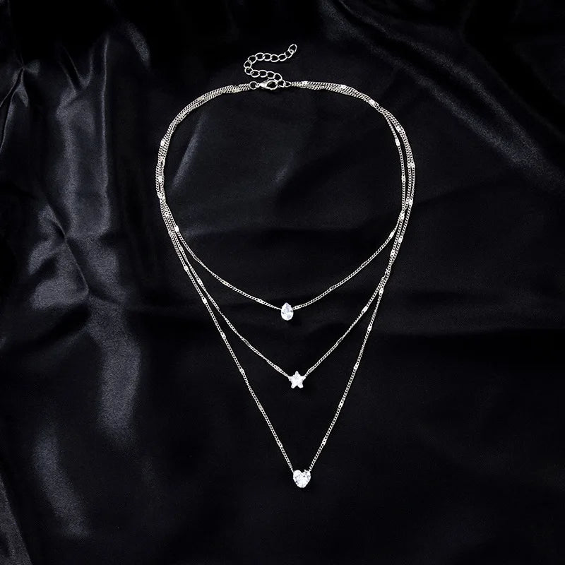 Women's Multilayer Zircon Choker Necklace