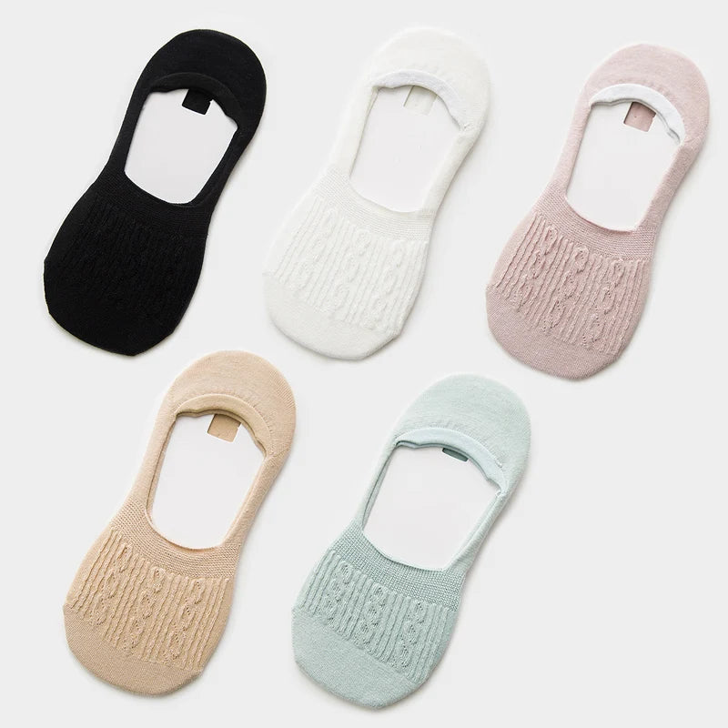 Women's Cotton Slipper Socks, 5-Pack