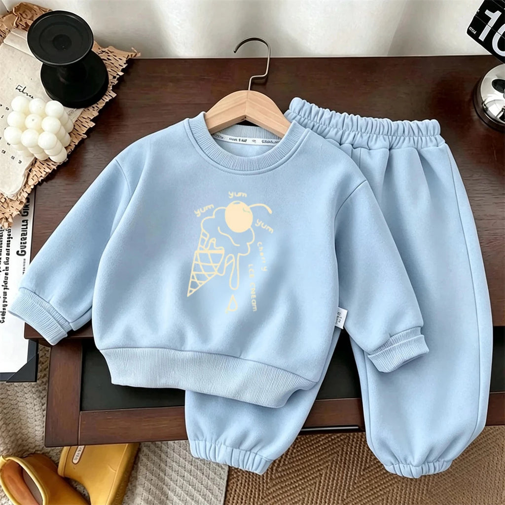 Kids' Animal Print Two-Piece Sweatsuit Set