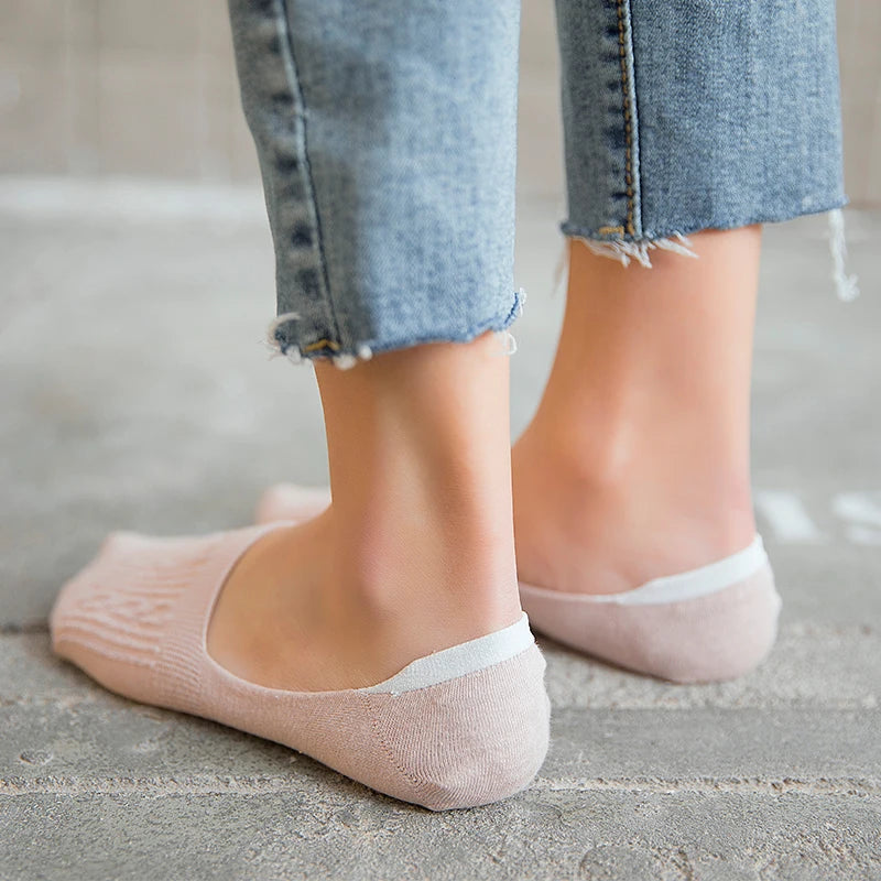 Women's Cotton Slipper Socks, 5-Pack