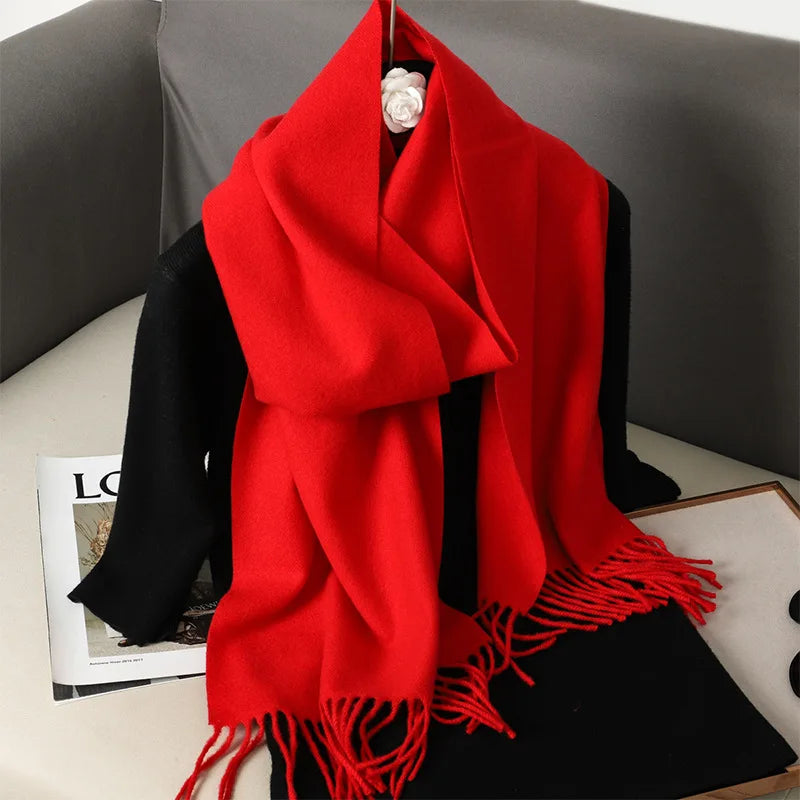 Women's Soft Pashmina Scarf with Tassels