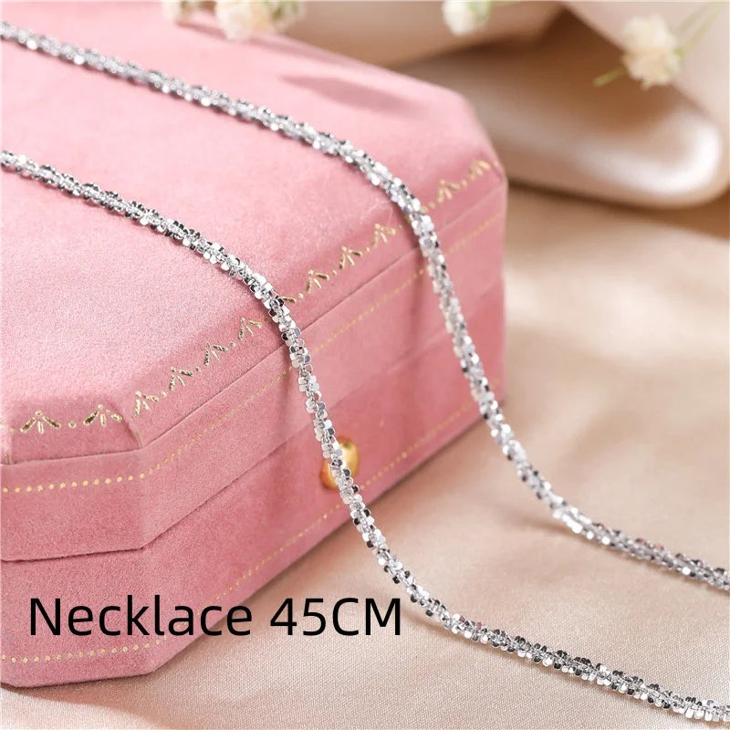 Sterling Silver Sparkling Collarbone Necklace